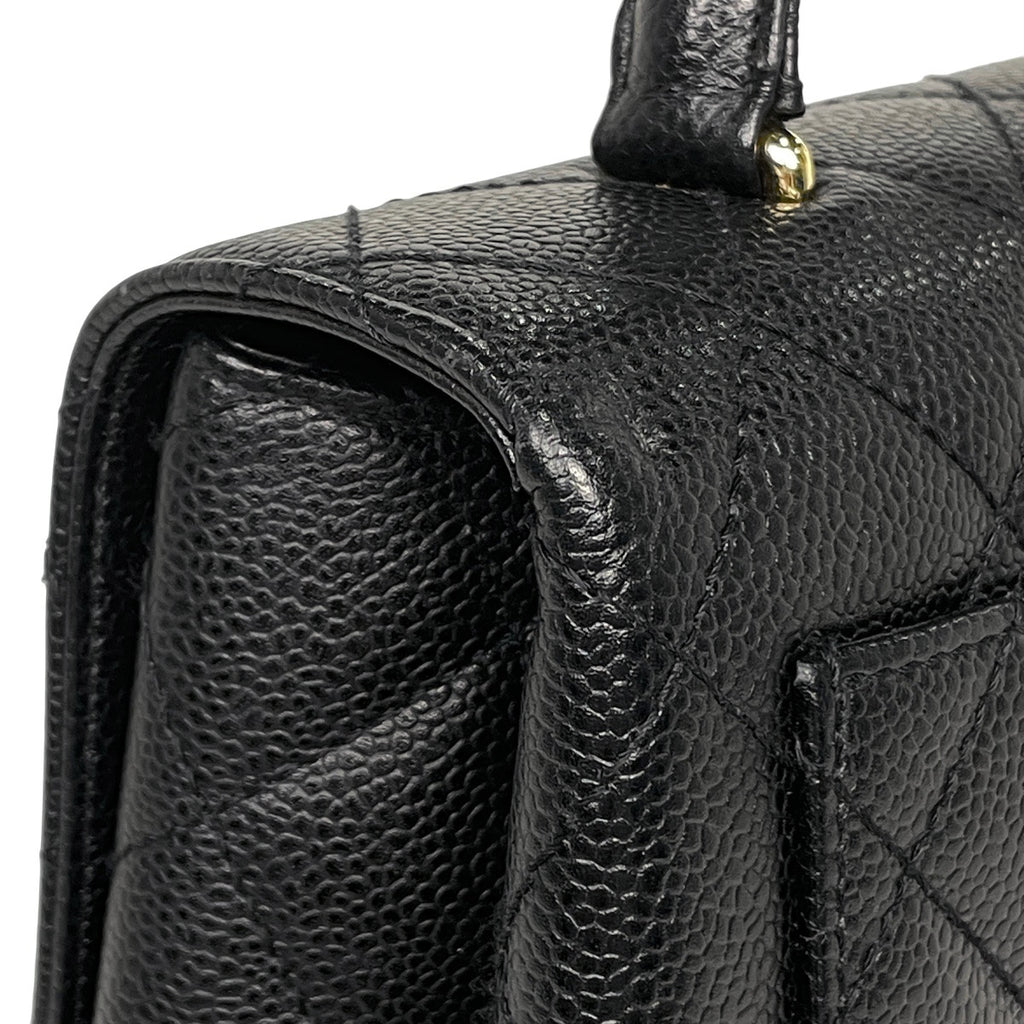 シャネル ココマーク ハンドバッグ マトラッセ ハンドバッグ キャビアスキン ブラック A12397 レディース 【中古】brbag