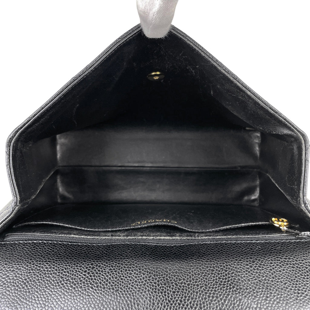 シャネル ココマーク ハンドバッグ マトラッセ ハンドバッグ キャビアスキン ブラック A12397 レディース 【中古】brbag