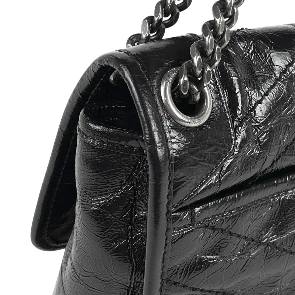 サンローラン ニキ ミディアム チェーン ショルダーバッグ ロゴ ショルダーバッグ レザー ブラック 498894 レディース 【中古】brbag