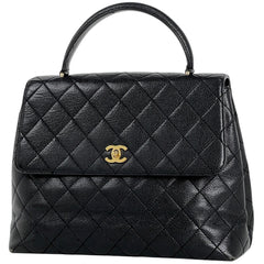 シャネル ココマーク ハンドバッグ マトラッセ ハンドバッグ キャビアスキン ブラック レディース 【中古】brbag