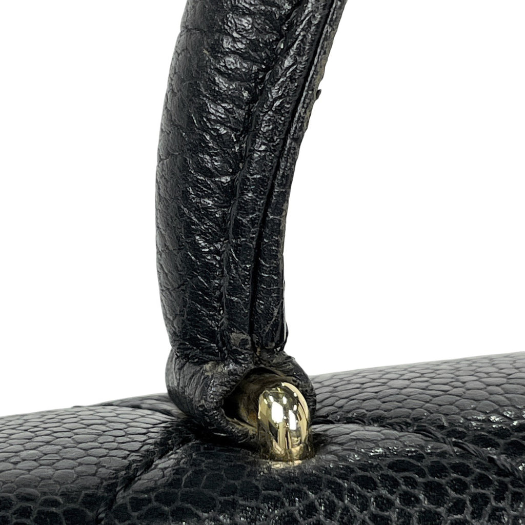 シャネル ココマーク ハンドバッグ マトラッセ ハンドバッグ キャビアスキン ブラック レディース 【中古】brbag