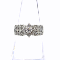 メレダイヤ デザインリング プラチナ 指輪 リング 14号 Pt900 ダイヤモンド レディース 【中古】nbjwl