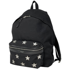 サンローランパリ ロゴ リュックサック 星 スター バックパック デイパック リュック キャンバス ブラック レディース 【中古】brbag