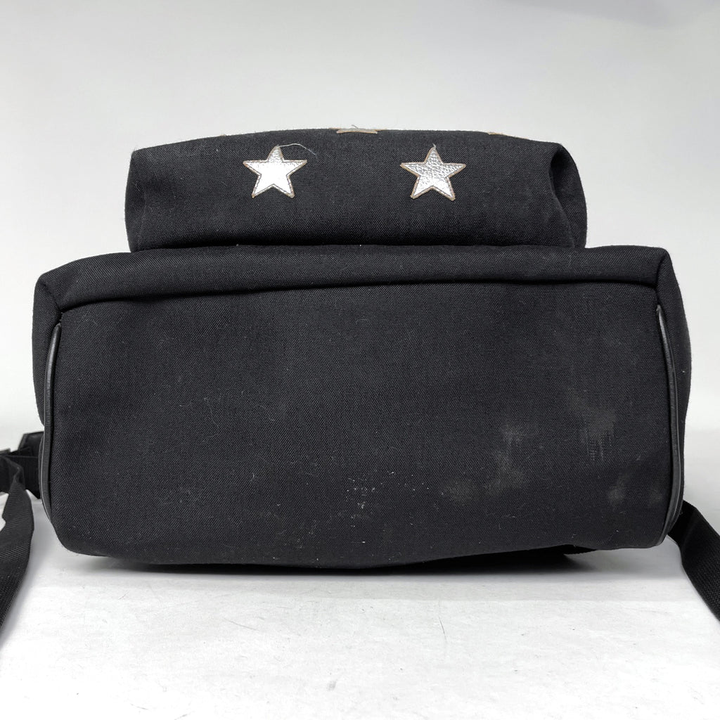 サンローランパリ ロゴ リュックサック 星 スター バックパック デイパック リュック キャンバス ブラック レディース 【中古】brbag