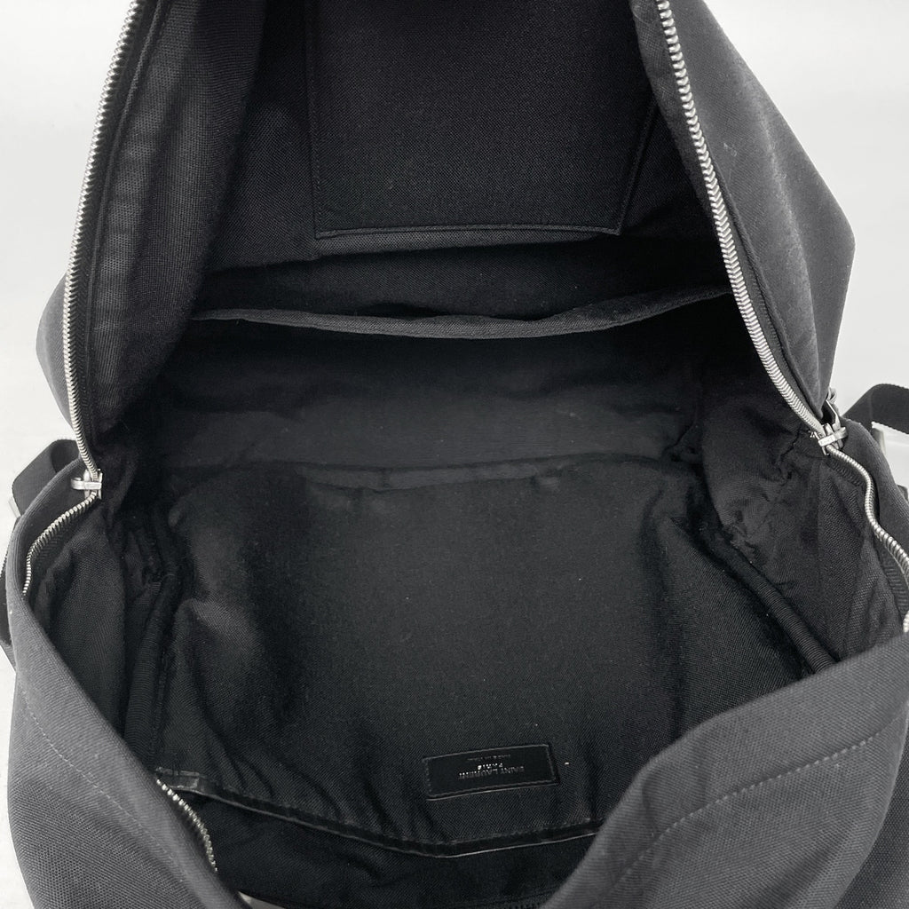 サンローランパリ ロゴ リュックサック 星 スター バックパック デイパック リュック キャンバス ブラック レディース 【中古】brbag