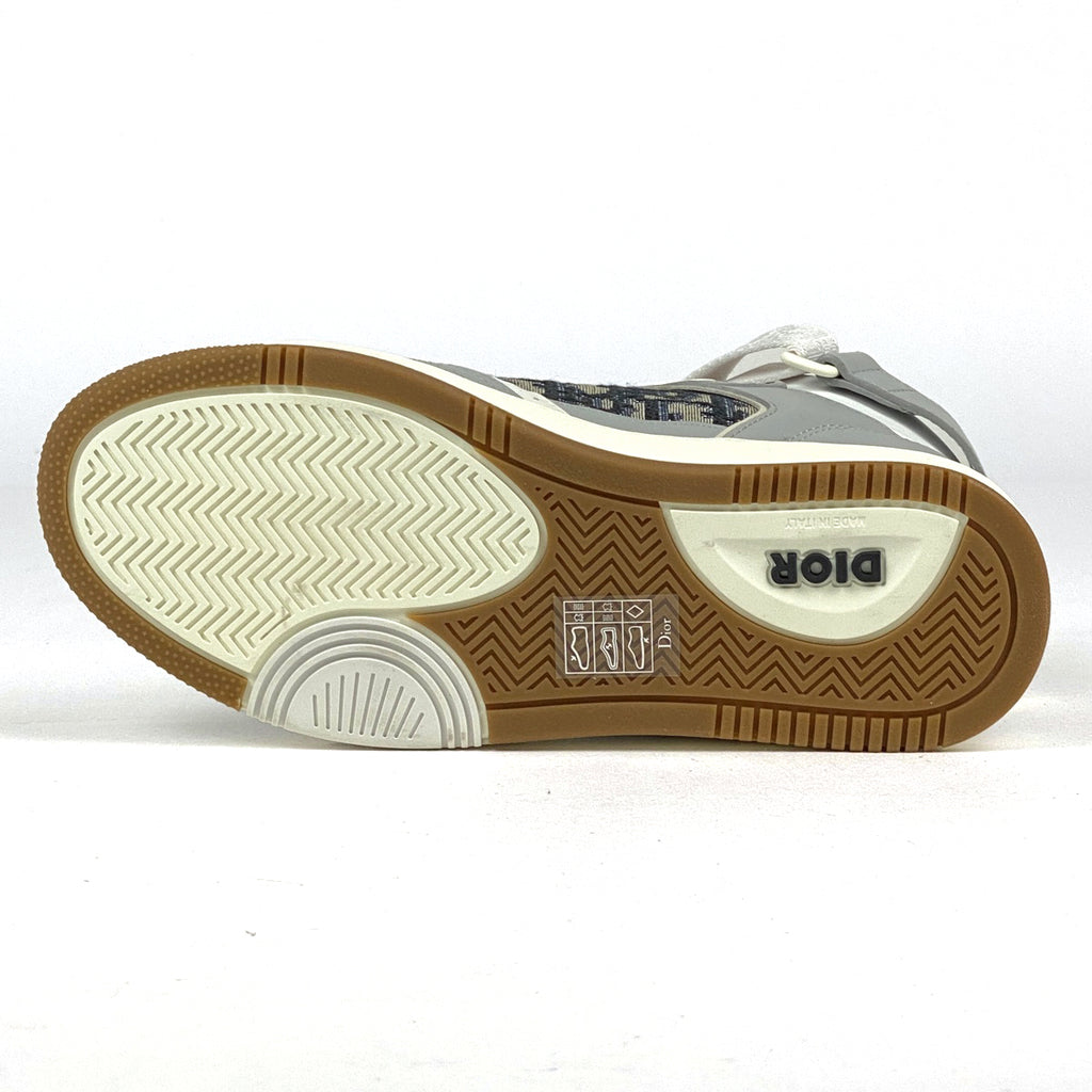 クリスチャンディオール ロゴ スニーカー トロッター柄 ハイカット 靴 スニーカー レザー キャンバス ホワイト グレー レディース 【中古】brapp