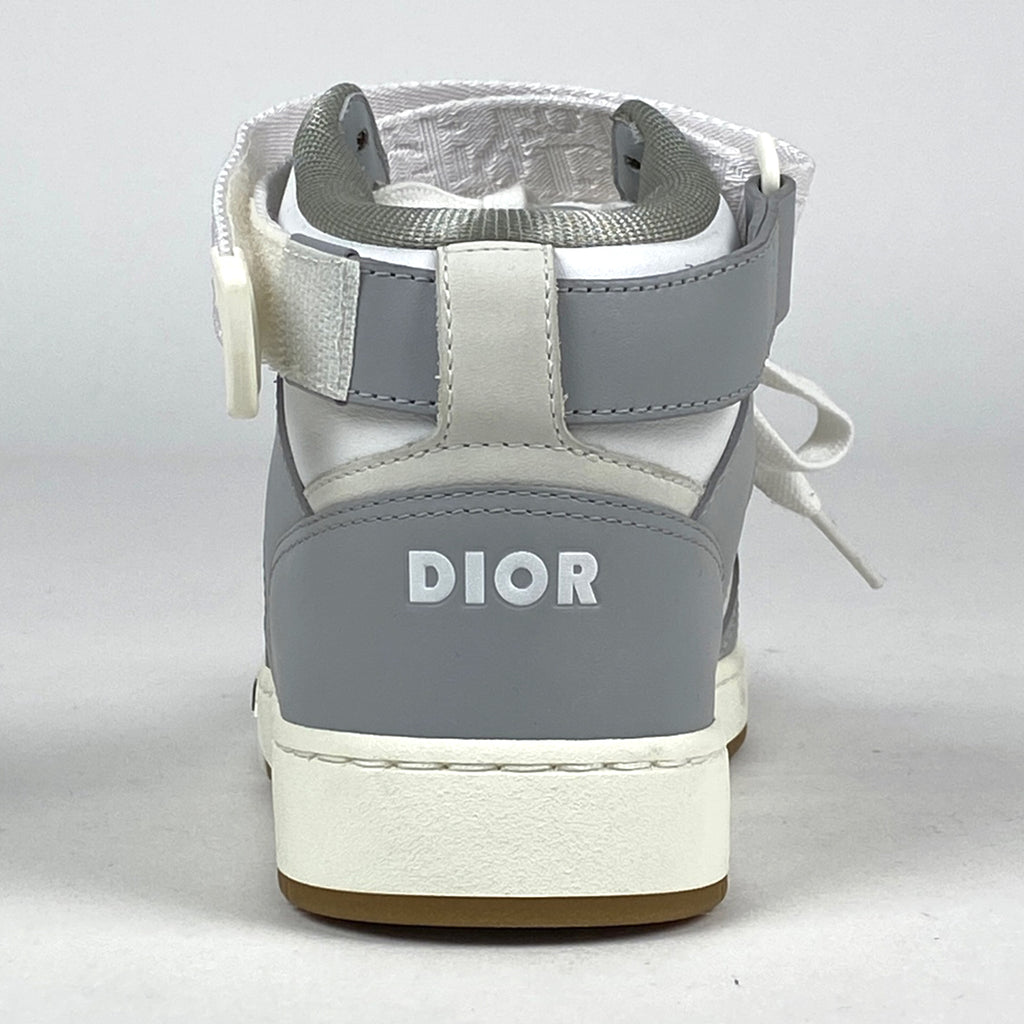 クリスチャンディオール ロゴ スニーカー トロッター柄 ハイカット 靴 スニーカー レザー キャンバス ホワイト グレー レディース 【中古】brapp