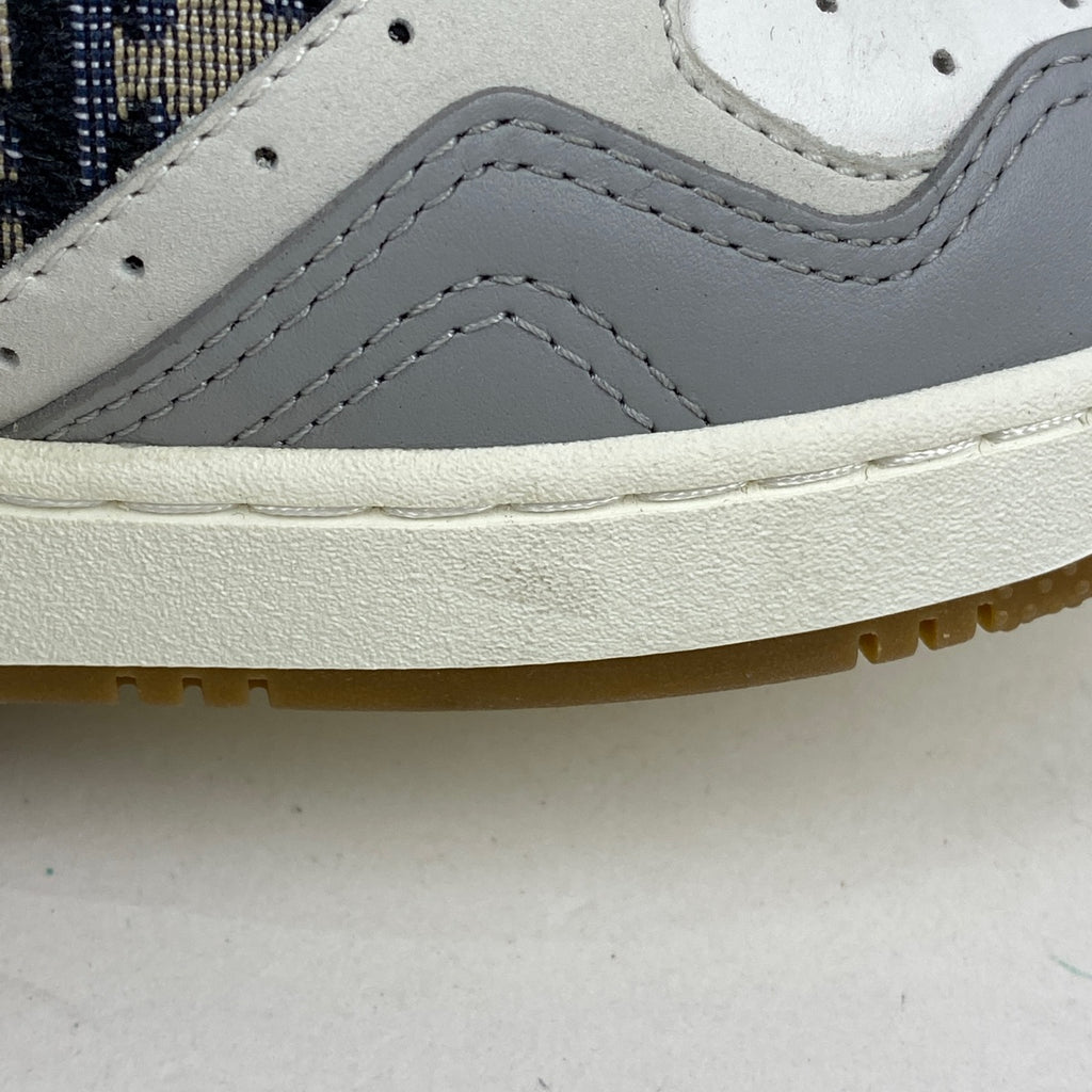 クリスチャンディオール ロゴ スニーカー トロッター柄 ハイカット 靴 スニーカー レザー キャンバス ホワイト グレー レディース 【中古】brapp