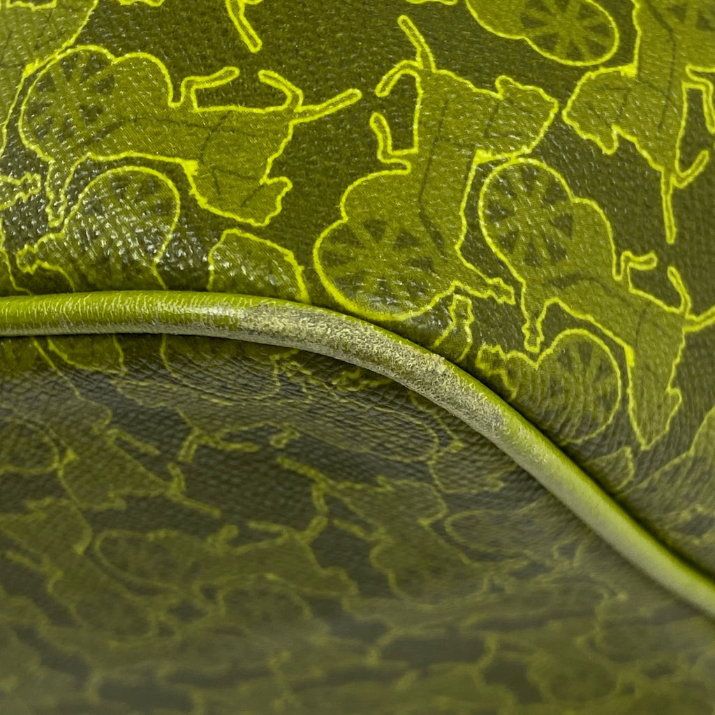 セリーヌ ロゴ トートバッグ 馬車柄 総柄 サルキー トートバッグ コーティングキャンバス グリーン レディース 【中古】brbag