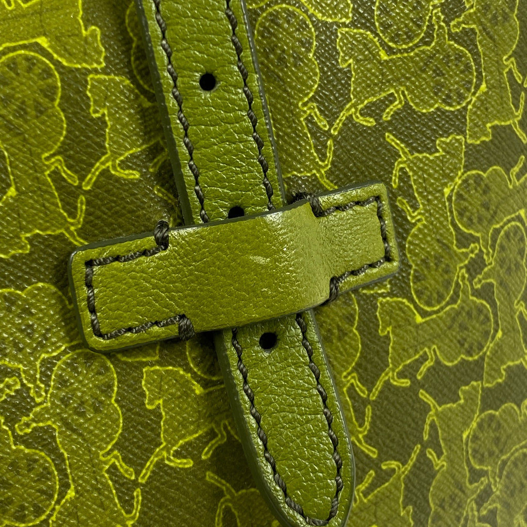 セリーヌ ロゴ トートバッグ 馬車柄 総柄 サルキー トートバッグ コーティングキャンバス グリーン レディース 【中古】brbag