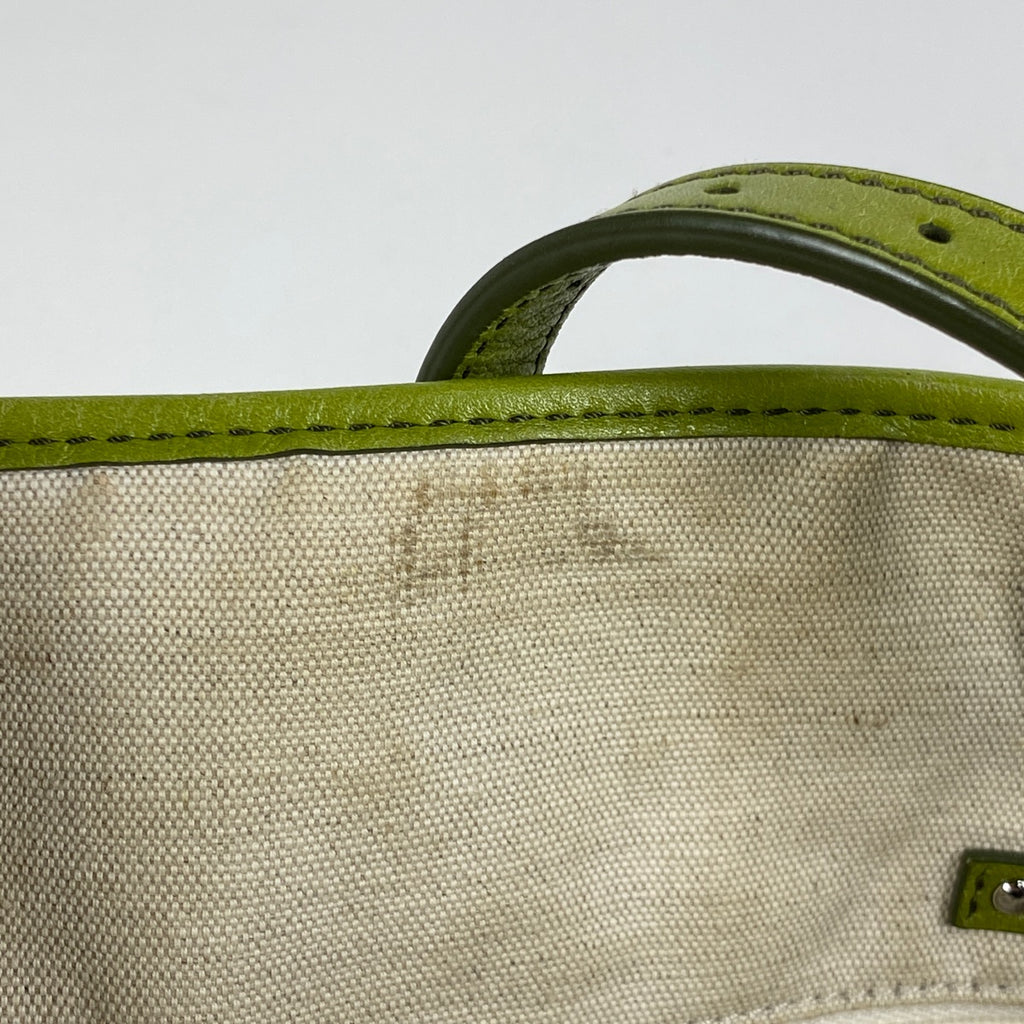 セリーヌ ロゴ トートバッグ 馬車柄 総柄 サルキー トートバッグ コーティングキャンバス グリーン レディース 【中古】brbag