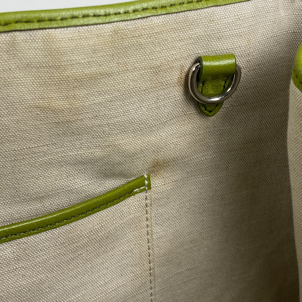 セリーヌ ロゴ トートバッグ 馬車柄 総柄 サルキー トートバッグ コーティングキャンバス グリーン レディース 【中古】brbag