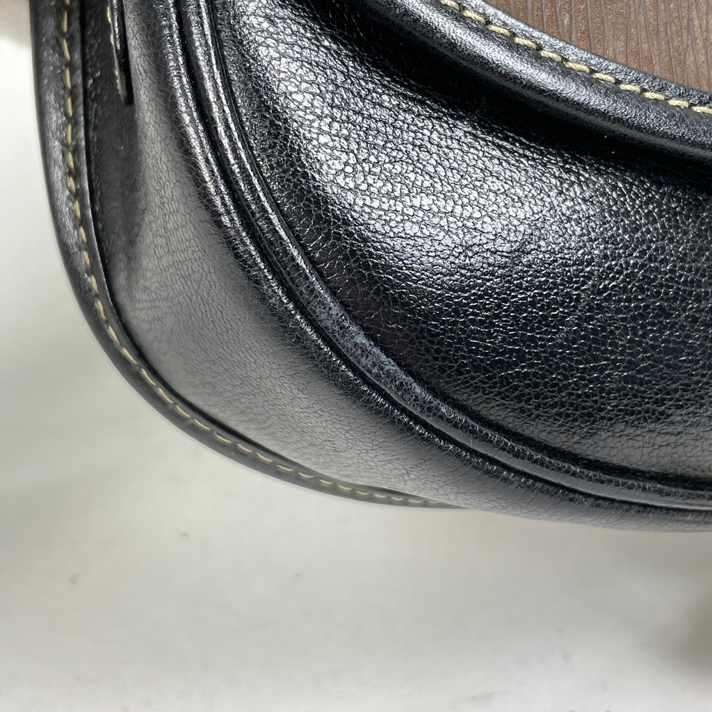 ロエベ ベラスケス ショルダーバッグ ロゴ ショルダーバッグ レザー ブラック ブラウン レディース 【中古】brbag