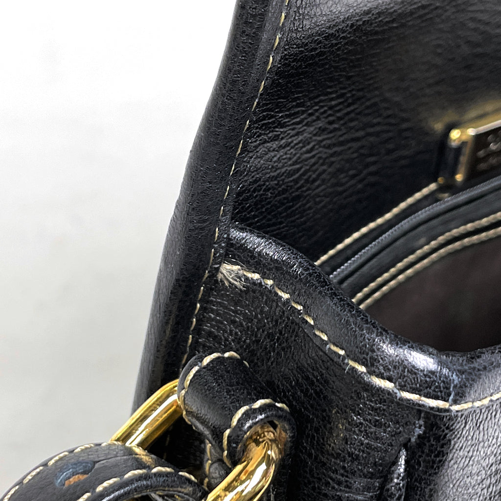 ロエベ ベラスケス ショルダーバッグ ロゴ ショルダーバッグ レザー ブラック ブラウン レディース 【中古】brbag