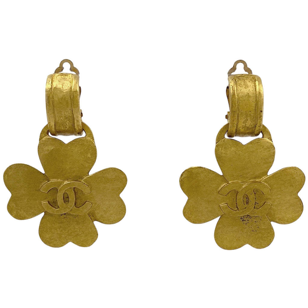 シャネル ココマーク スイング イヤリング クローバーモチーフ イヤリング GP ゴールド レディース 【中古】bracc