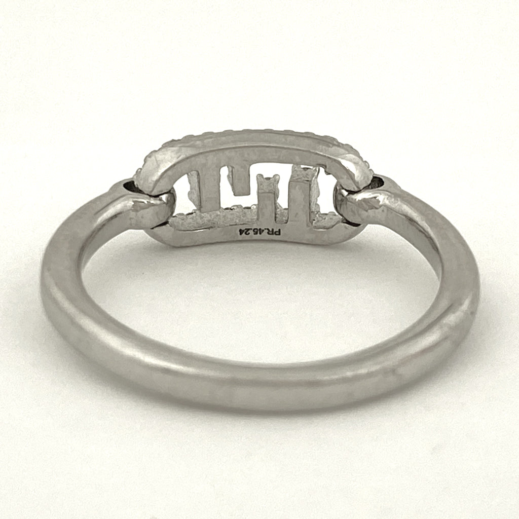 フェンディ オーロック リング 指輪 ラインストーン ジルコン ストラス リング 13号 シルバーメッキ シルバー レディース 【中古】bracc