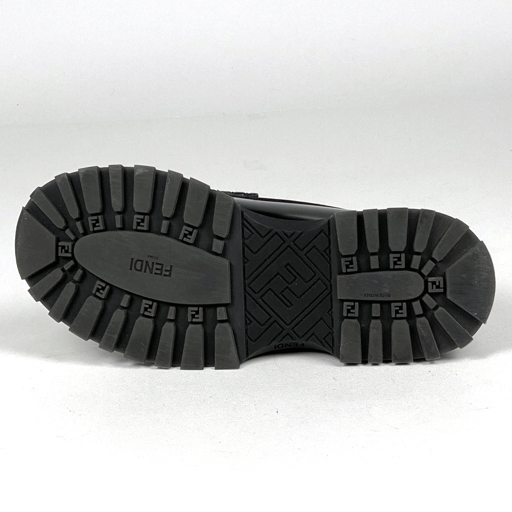 フェンディ オーロック ローファー 厚底 バックル 靴 ローファー レザー ブラック メンズ 【中古】brapp