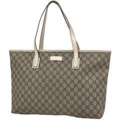 グッチ GG柄 トートバッグ ショルダーバッグ トートバッグ コーティングキャンバス ベージュ ホワイト 211137 レディース 【中古】brbag