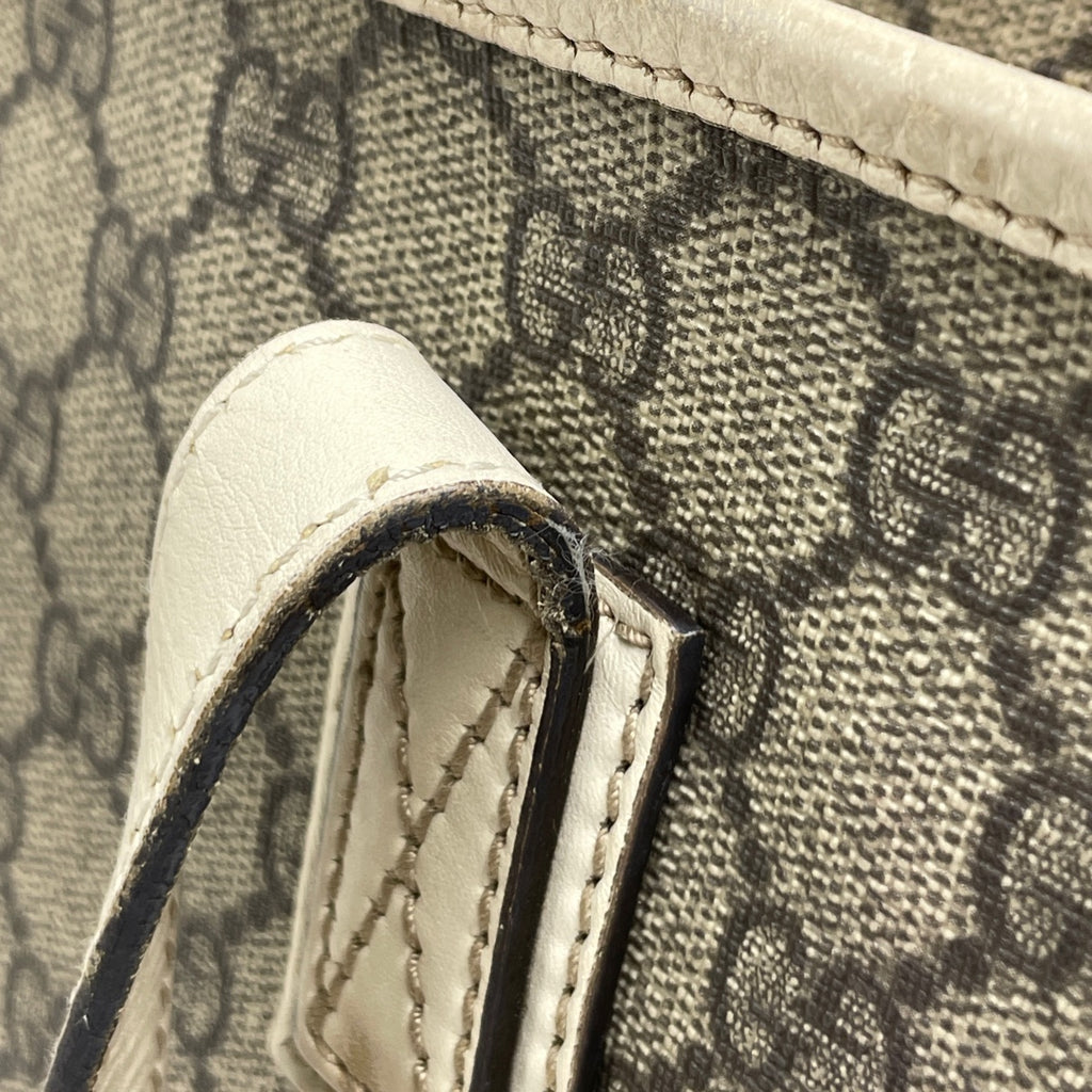 グッチ GG柄 トートバッグ ショルダーバッグ トートバッグ コーティングキャンバス ベージュ ホワイト 211137 レディース 【中古】brbag