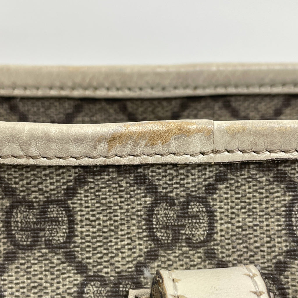 グッチ GG柄 トートバッグ ショルダーバッグ トートバッグ コーティングキャンバス ベージュ ホワイト 211137 レディース 【中古】brbag