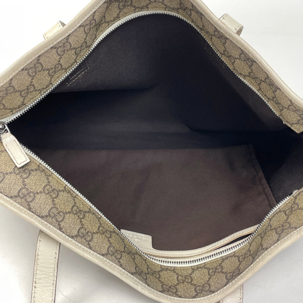 グッチ GG柄 トートバッグ ショルダーバッグ トートバッグ コーティングキャンバス ベージュ ホワイト 211137 レディース 【中古】brbag