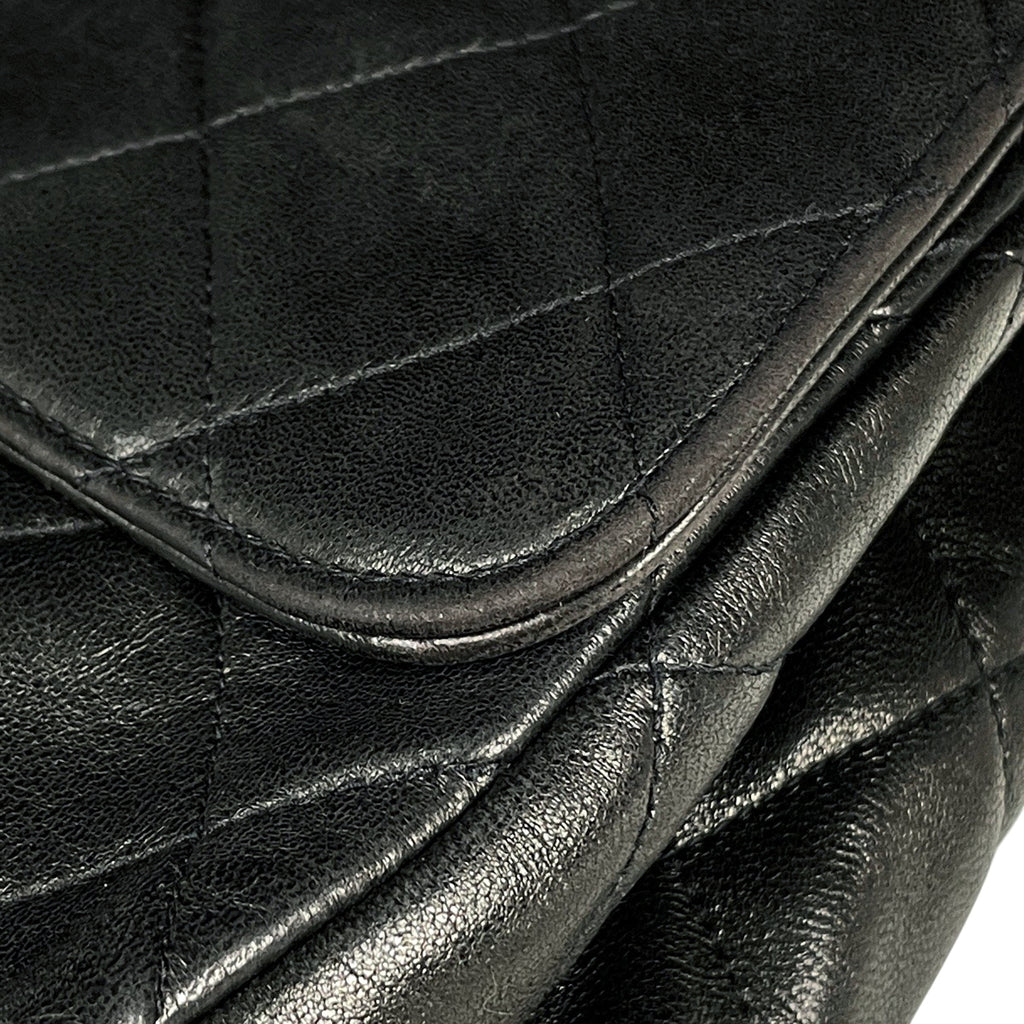 シャネル デカ マトラッセ シングルフラップ チェーン ショルダーバッグ ココマーク ショルダーバッグ レザー ブラック レディース 【中古】brbag