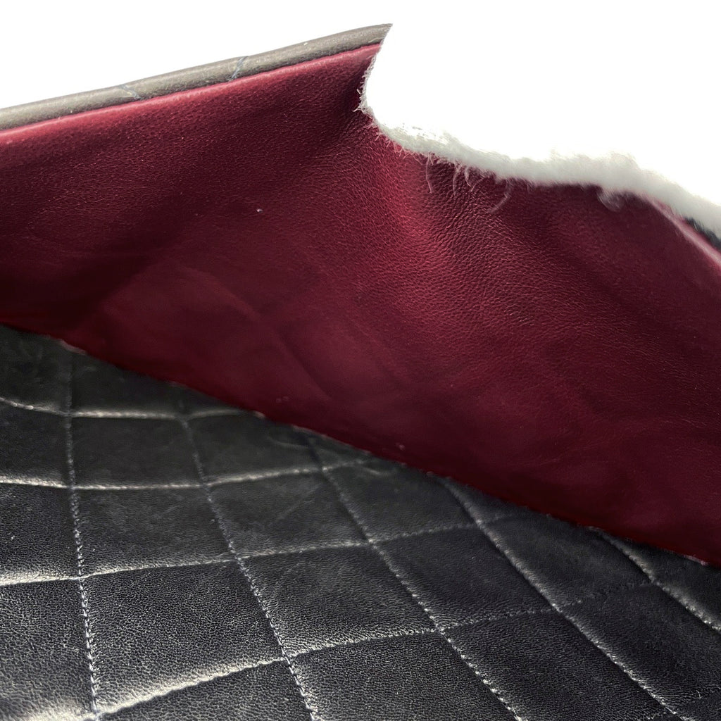 シャネル デカ マトラッセ シングルフラップ チェーン ショルダーバッグ ココマーク ショルダーバッグ レザー ブラック レディース 【中古】brbag