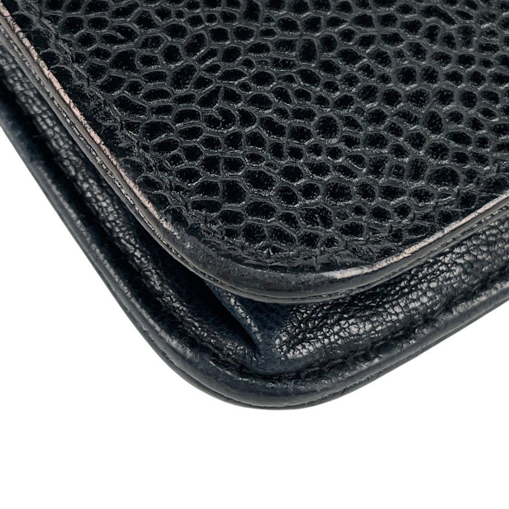 シャネル ココマーク チェーン ウォレット 財布 ショルダーバッグ キャビアスキン ブラック レディース 【中古】brbag