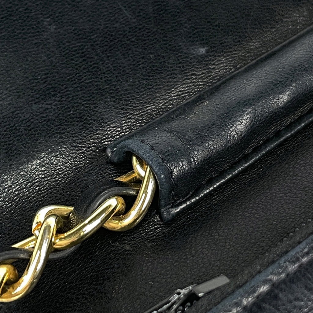 シャネル ココマーク チェーン ウォレット 財布 ショルダーバッグ キャビアスキン ブラック レディース 【中古】brbag