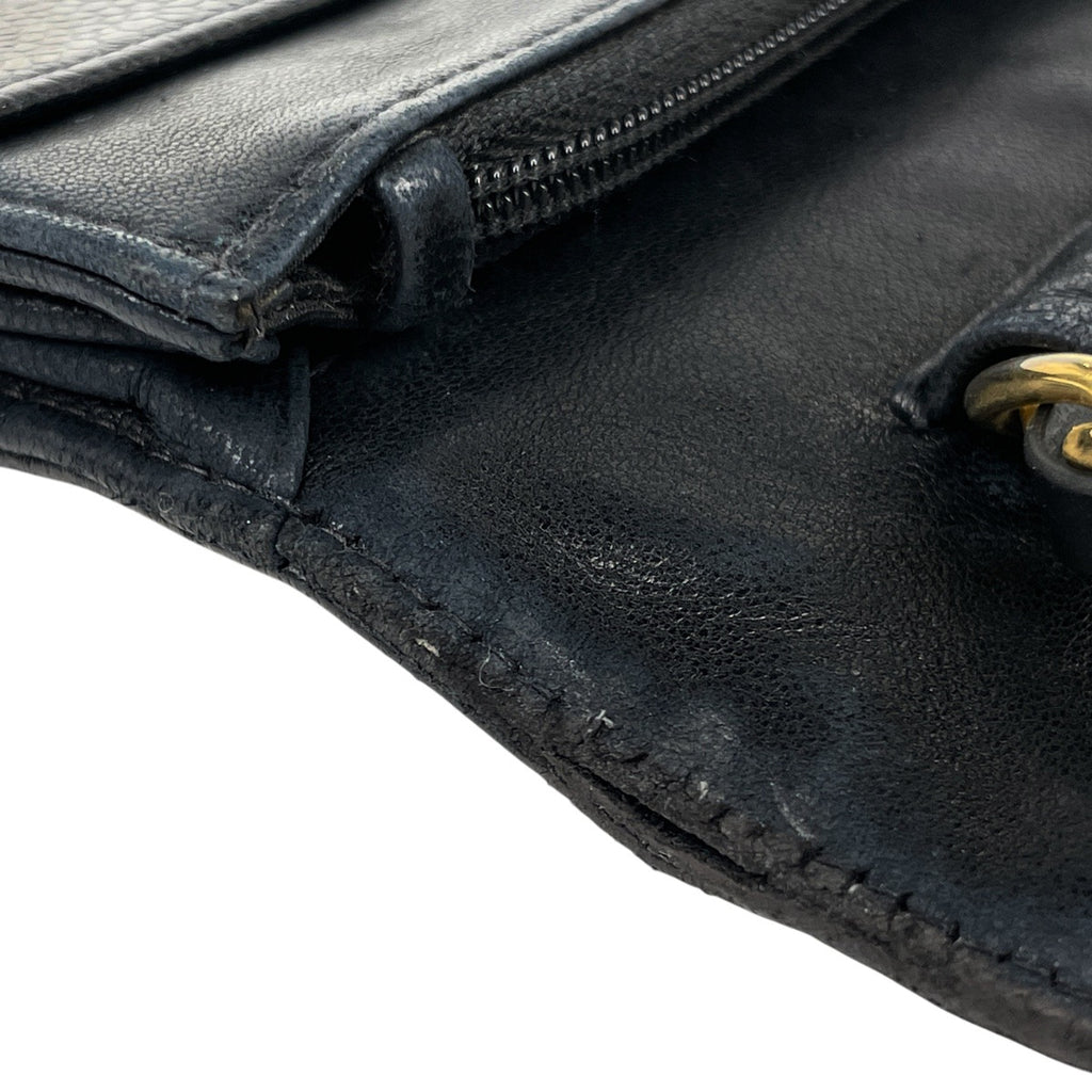 シャネル ココマーク チェーン ウォレット 財布 ショルダーバッグ キャビアスキン ブラック レディース 【中古】brbag