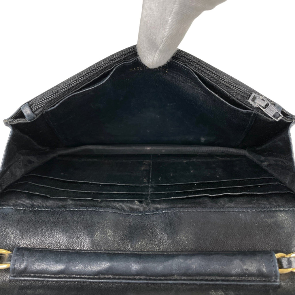 シャネル ココマーク チェーン ウォレット 財布 ショルダーバッグ キャビアスキン ブラック レディース 【中古】brbag