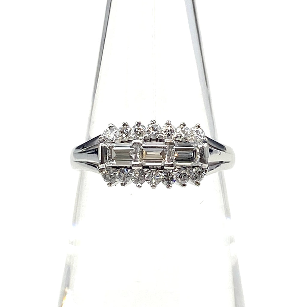 メレダイヤ デザインリング プラチナ 指輪 リング 10.5号 Pt900 ダイヤモンド レディース 【中古】nbjwl