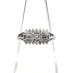 メレダイヤ デザインリング プラチナ 指輪 リング 10.5号 Pt900 ダイヤモンド レディース 【中古】nbjwl