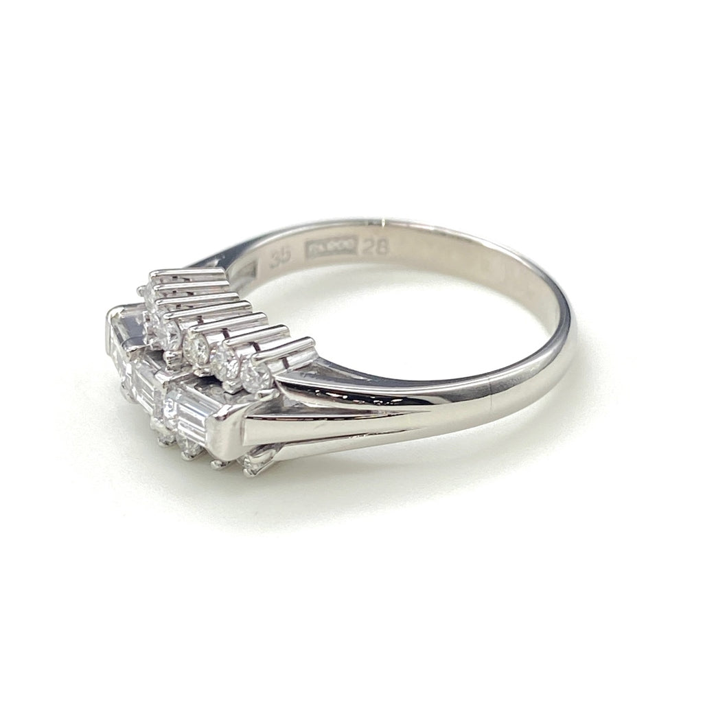 メレダイヤ デザインリング プラチナ 指輪 リング 10.5号 Pt900 ダイヤモンド レディース 【中古】nbjwl