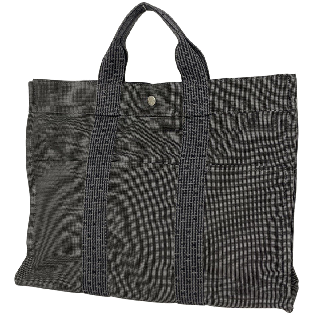 エルメス エールライン トート MM ハンドバッグ トートバッグ ナイロンキャンバス グレー レディース 【中古】brbag