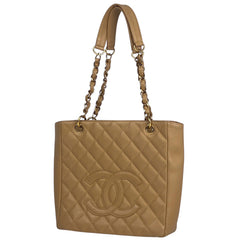 シャネル ココマーク チェーン トートバッグ ショルダーバッグ マトラッセ PST トートバッグ キャビアスキン ベージュ レディース 【中古】brbag