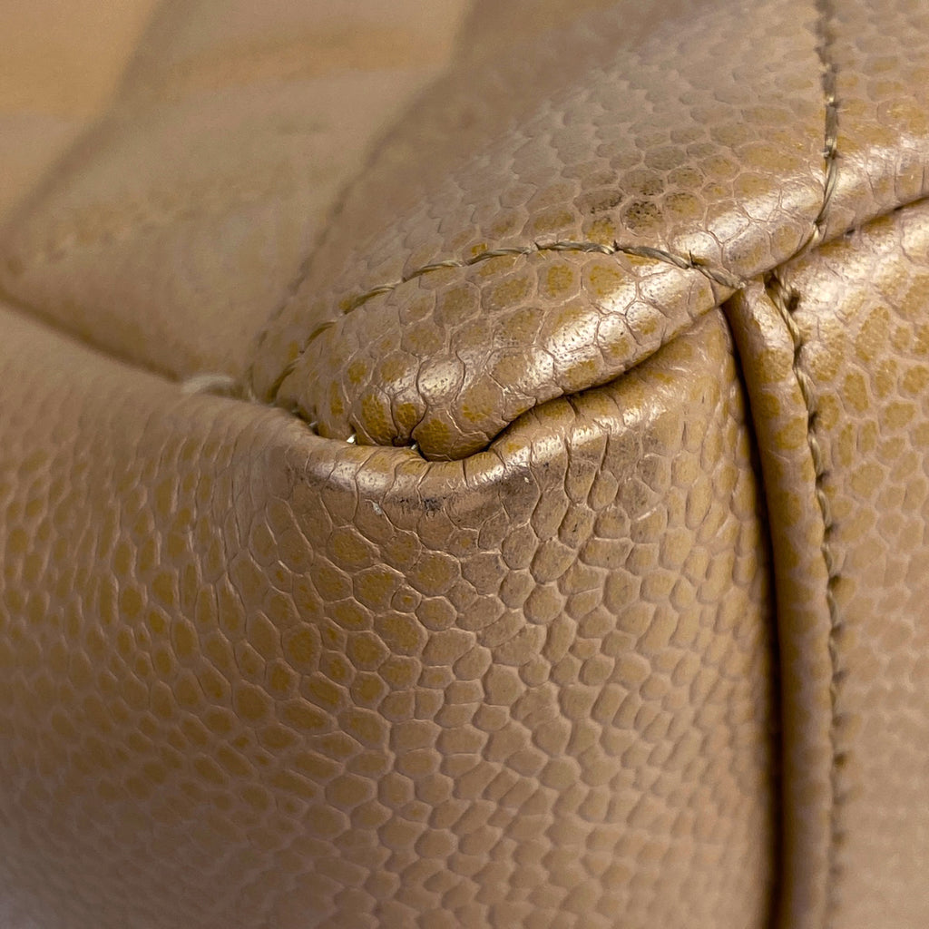 シャネル ココマーク チェーン トートバッグ ショルダーバッグ マトラッセ PST トートバッグ キャビアスキン ベージュ レディース 【中古】brbag