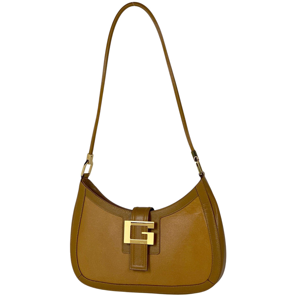 グッチ ロゴ ショルダーバッグ ワンショルダー ショルダーバッグ レザー ブラウン 0014141 レディース 【中古】brbag