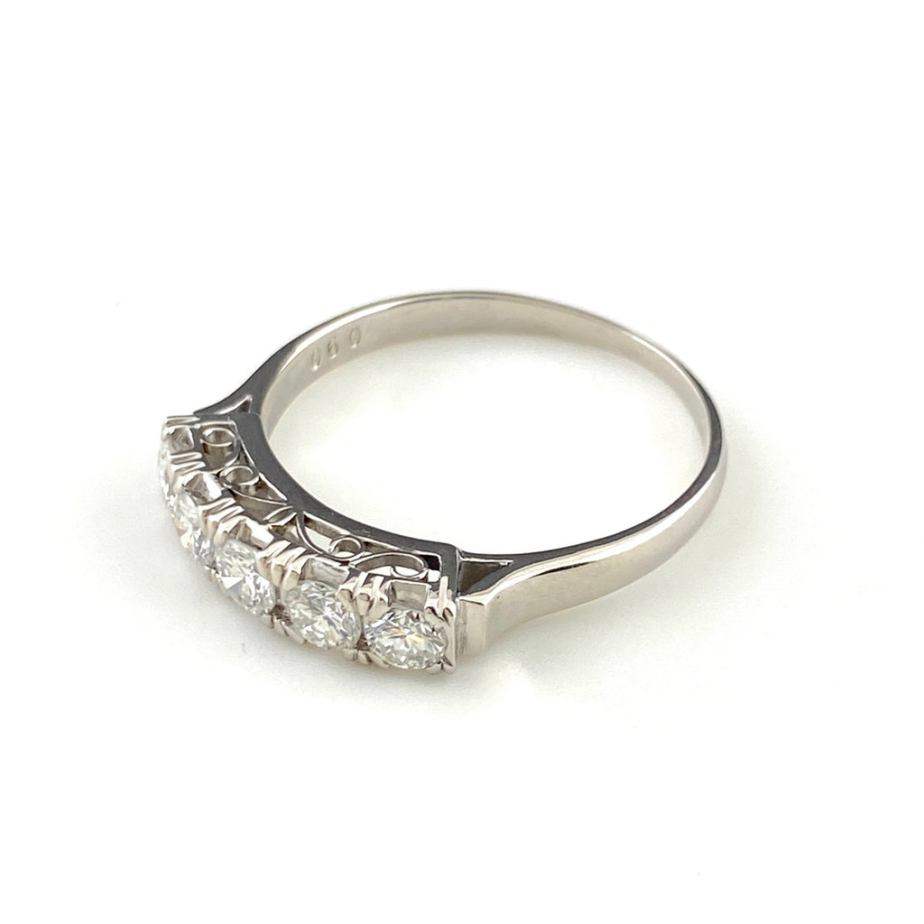 メレダイヤ デザインリング プラチナ 指輪 リング 15号 Pt850 ダイヤモンド レディース 【中古】nbjwl