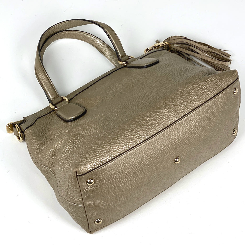 グッチ ソーホー ハンドバッグ 2WAY ショルダーバッグ フリンジ ハンドバッグ レザー ゴールド 308362 レディース 【中古】brbag