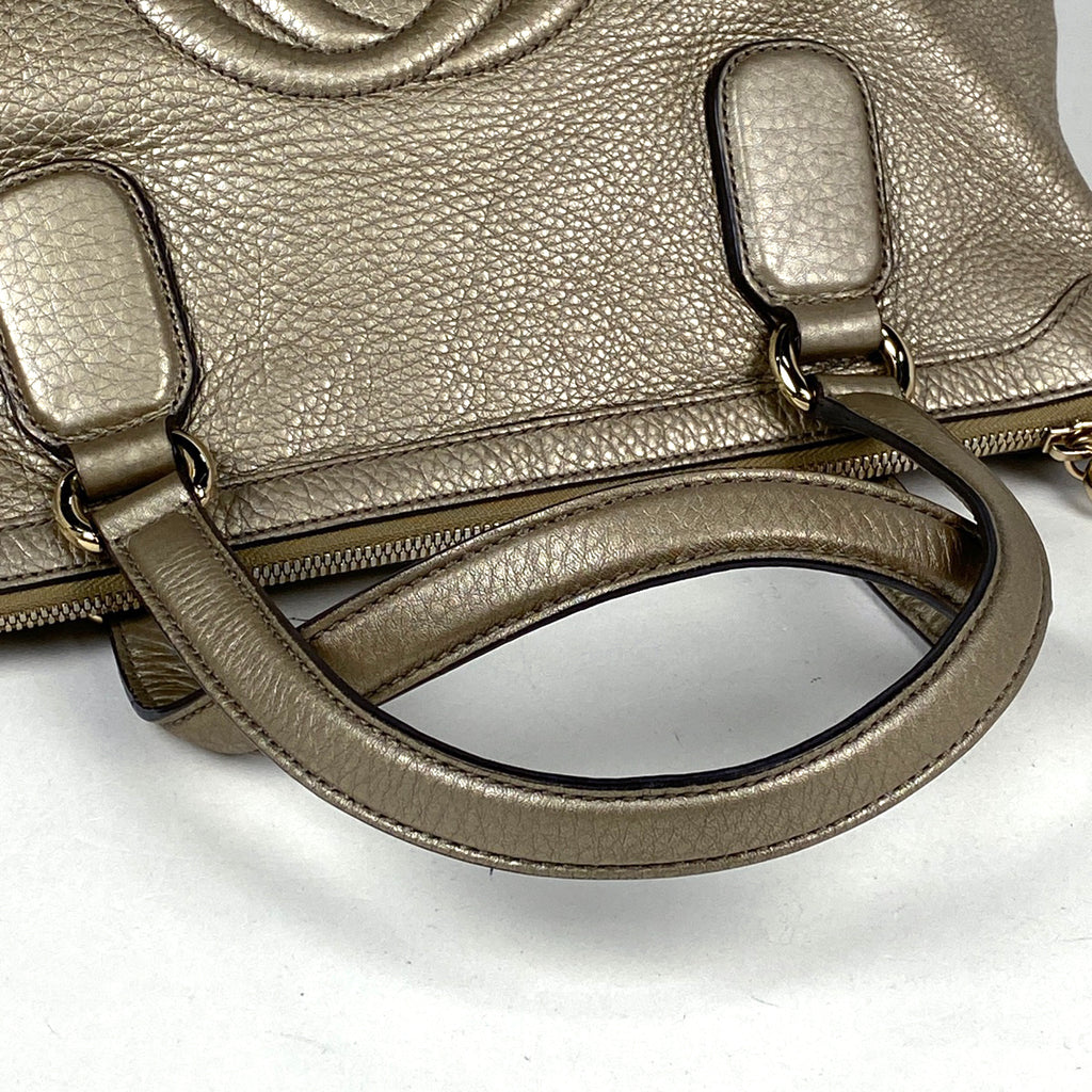 グッチ ソーホー ハンドバッグ 2WAY ショルダーバッグ フリンジ ハンドバッグ レザー ゴールド 308362 レディース 【中古】brbag