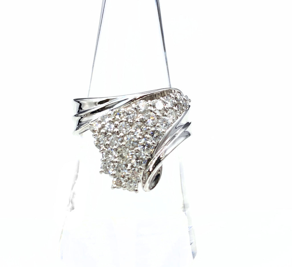 メレダイヤ デザインリング プラチナ 指輪 リング 16号 Pt900 ダイヤモンド レディース 【中古】nbjwl