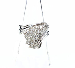 メレダイヤ デザインリング プラチナ 指輪 リング 16号 Pt900 ダイヤモンド レディース 【中古】nbjwl