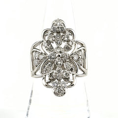 メレダイヤ デザインリング プラチナ 指輪 リング 19号 Pt900 ダイヤモンド メンズ 【中古】nbjwl