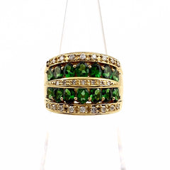 ガーネット デザインリング YG イエローゴールド 指輪 メレダイヤ リング 12.5号 K18 ガーネット ダイヤモンド レディース ノンブランドジュエリー 【中古】nbjwl