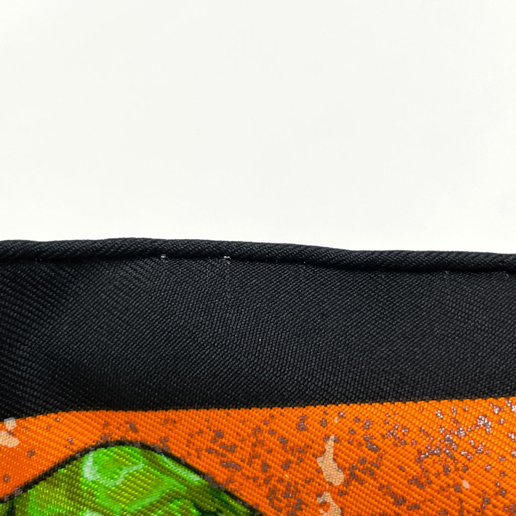 エルメス カレ 90 PiERRES d' ORiENT et d' OCCiDENT 東洋の石と西洋の石細工 鳥 花 果実 果物 スカーフ シルク ブラック オレンジ マルチカラー レディース 【中古】brbag