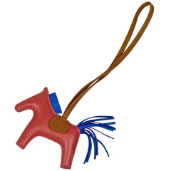 エルメス ロデオ PM ストラップ バッグチャーム レザー ブラウン ブルー レッド レディース 【中古】brbag