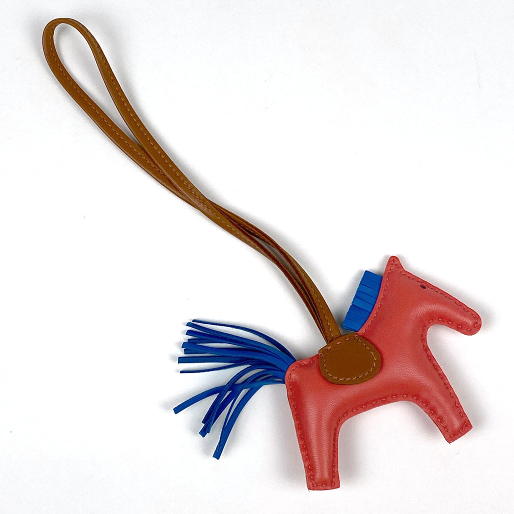 エルメス ロデオ PM ストラップ バッグチャーム レザー ブラウン ブルー レッド レディース 【中古】brbag