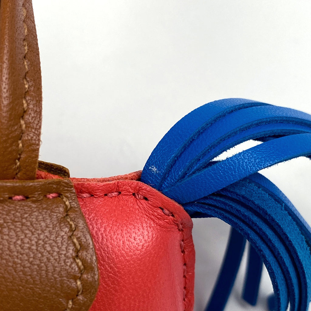 エルメス ロデオ PM ストラップ バッグチャーム レザー ブラウン ブルー レッド レディース 【中古】brbag