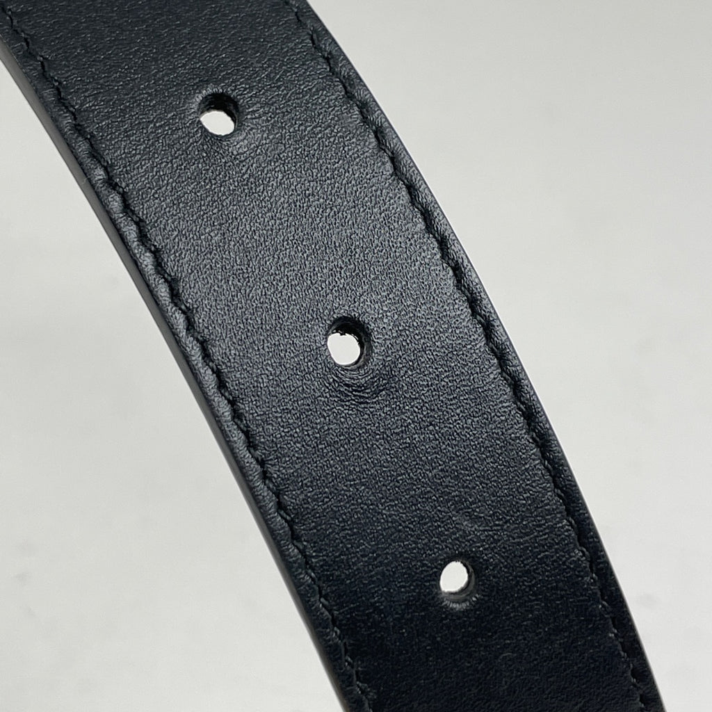 グッチ ダブルG スリムベルト GGマーモント ベルト レザー ブラック レディース 【中古】brbag